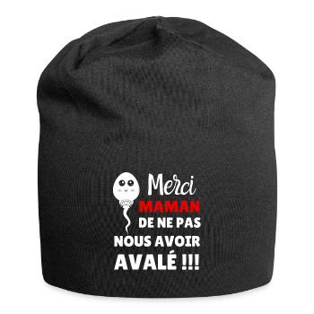 Merci maman de ne pas nous avoir avalé - Bonnet en jersey - noir - Devant