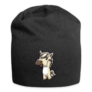 Fjordpferd Kawaii Emoticon - Jersey-Beanie - Schwarz - Vorne