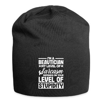 Hautpflege Kosmetikerin Kosmetik - Jersey-Beanie - Schwarz - Vorne