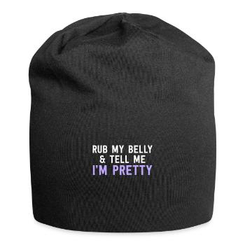 Reib Meinen Bauch Und Sag Mir, dass Ich Hübsch bin - Lustige Katze - Jersey-Beanie - Schwarz - Vorne