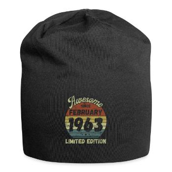 Génial depuis février 1963 - Anniversaire - Bonnet en jersey - noir - Devant