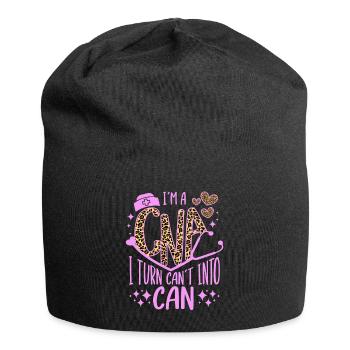CNA Nursing Quotes Funny Nurse Lovers Cute CNA - Jersey Beanie - black - Front