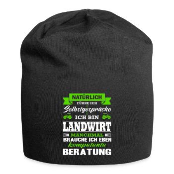 Landwirt Natürlich Führe Ich Selbstgespräche - Jersey-Beanie - Schwarz - Vorne