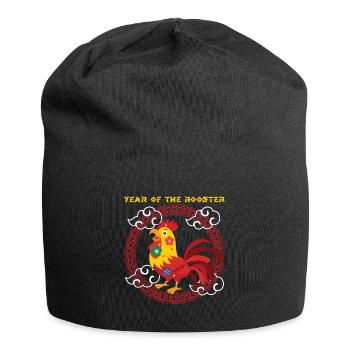 Année du Coq Kawaii Zodiac Nouvel An Chinois - Bonnet en jersey - noir - Devant