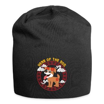 Year Of Dog Cute Zodiac Kawaii New Year - Jersey Beanie - black - Front