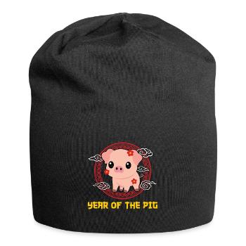 Année Du Cochon Kawaii Mignon Nouvel An Chinois - Bonnet en jersey - noir - Devant