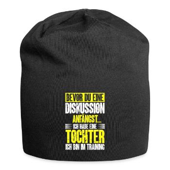 Diskussionsprofi Humor u. starke Nerven für Eltern - Jersey-Beanie - Schwarz - Vorne