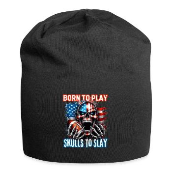 Aggressive Skull for American Football - Jersey Beanie - black - Front