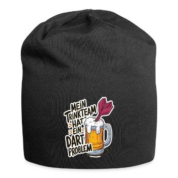 Mon équipe de buveurs a un problème de fléchettes - Bonnet en jersey - noir - Devant
