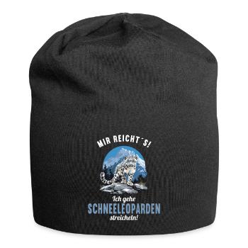 Snow Leopard Schneeleoparden Schneeleopard - Jersey Beanie - black - Front