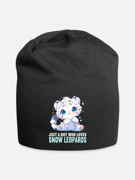 Snow Leopard Schneeleoparden Schneeleopard - Jersey-Beanie - Schwarz
