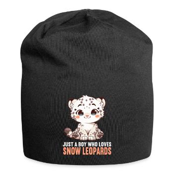 Snow Leopard Schneeleoparden Schneeleopard - Jersey Beanie - black - Front