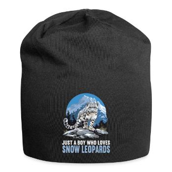 Snow Leopard Schneeleoparden Schneeleopard - Jersey Beanie - black - Front