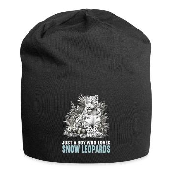 Snow Leopard Schneeleoparden Schneeleopard - Jersey Beanie - black - Front