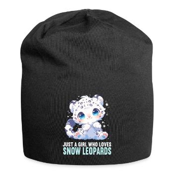 Snow Leopard Schneeleoparden Schneeleopard - Jersey Beanie - black - Front