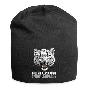 Snow Leopard Schneeleoparden Schneeleopard - Jersey Beanie - black - Front