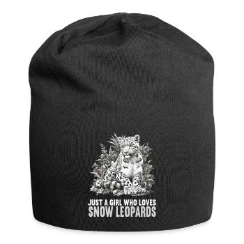 Snow Leopard Schneeleoparden Schneeleopard - Jersey Beanie - black - Front