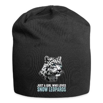 Snow Leopard Schneeleoparden Schneeleopard - Jersey Beanie - black - Front