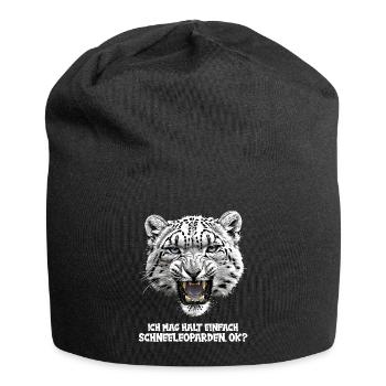 Snow Leopard Schneeleoparden Schneeleopard - Jersey Beanie - black - Front
