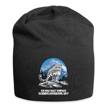 Snow Leopard Schneeleoparden Schneeleopard - Jersey Beanie - black - Front