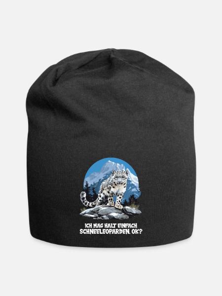 Snow Leopard Schneeleoparden Schneeleopard - Jersey-Beanie - Schwarz