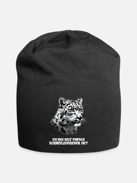Snow Leopard Schneeleoparden Schneeleopard - Jersey-Beanie - Schwarz