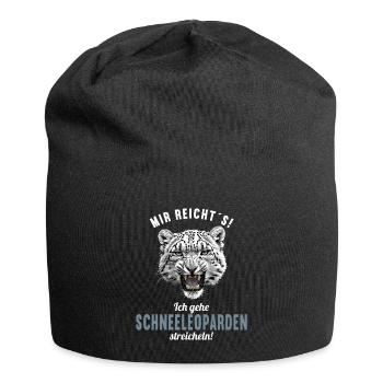 Snow Leopard Schneeleoparden Schneeleopard - Jersey Beanie - black - Front