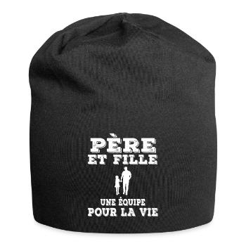 Vater Vater und Tochter Vater Vater - Jersey-Beanie - Schwarz - Vorne