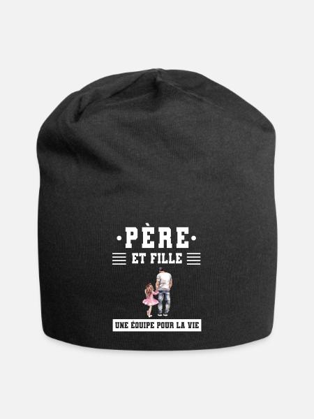 Vater-Tochter-Vatertagsgeschenk - Jersey-Beanie - Schwarz