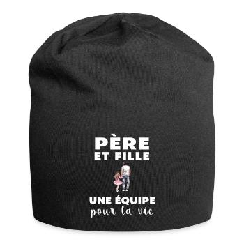 Father and Daughter Team Gift Dad Father's Day - Jersey Beanie - black - Front