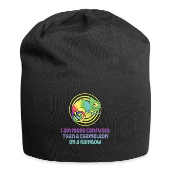 Ich Bin Verwirrter Als Ein Chamäleon - Jersey-Beanie - Schwarz - Vorne