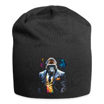 Gorilla Anzug Affe Bunt Tier Design Print - Jersey-Beanie - Schwarz - Vorne