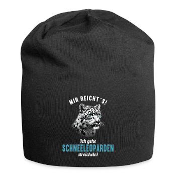 Snow Leopard Schneeleoparden Schneeleopard - Jersey Beanie - black - Front