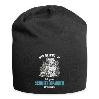 Snow Leopard Schneeleoparden Schneeleopard - Jersey Beanie - black - Front