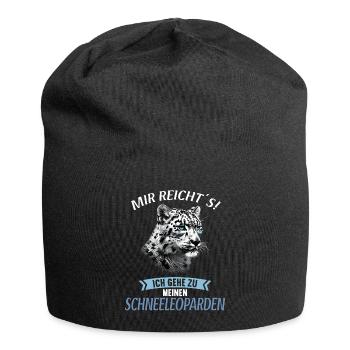 Snow Leopard Schneeleoparden Schneeleopard - Jersey Beanie - black - Front