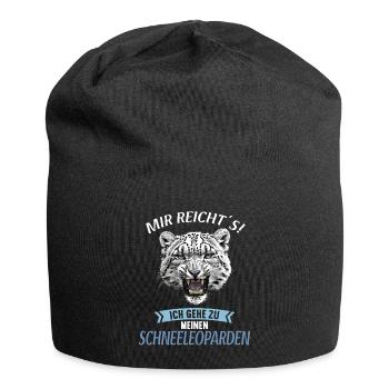 Snow Leopard Schneeleoparden Schneeleopard - Jersey Beanie - black - Front