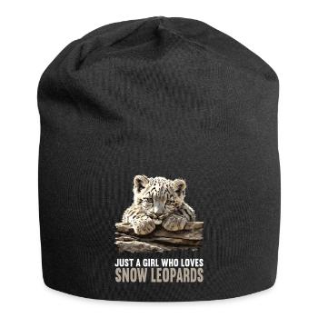 Snow Leopard Schneeleoparden Schneeleopard - Jersey Beanie - black - Front