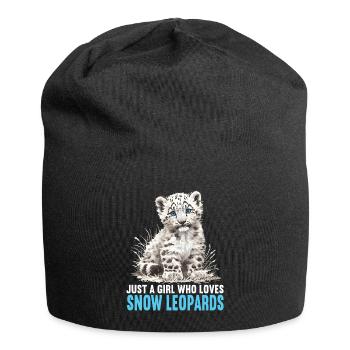 Snow Leopard Schneeleoparden Schneeleopard - Jersey Beanie - black - Front