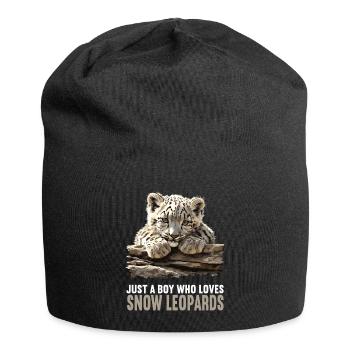 Snow Leopard Schneeleoparden Schneeleopard - Jersey Beanie - black - Front