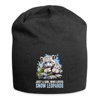 Snow Leopard Schneeleoparden Schneeleopard - Jersey Beanie - black - Front