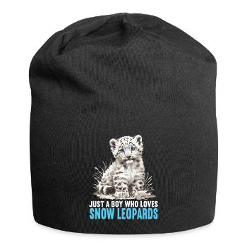Snow Leopard Schneeleoparden Schneeleopard - Jersey Beanie - black - Front