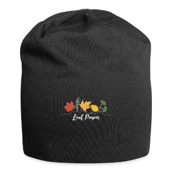 Blatt-Peeper Kawaii Laub Blatt-Peeping - Jersey-Beanie - Schwarz - Vorne