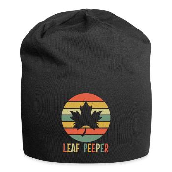 Blatt Peeper Laub Leaf Peeping Retro Vintage - Jersey-Beanie - Schwarz - Vorne