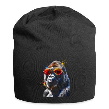 Lunettes de soleil Gorilla Monkey Colorful Animal Design Print - Bonnet en jersey - noir - Devant
