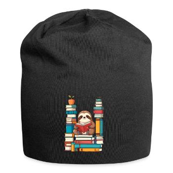 Funny Book Lover Sloth - Jersey Beanie - black - Front