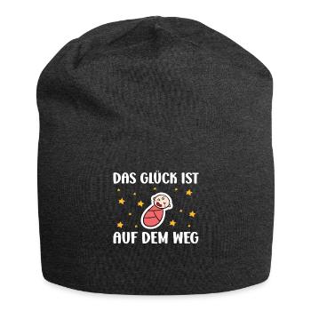 Werdende Mütter DAS GLÜCK IST AUF DEM WEG - Jersey-Beanie - Anthrazit - Vorne