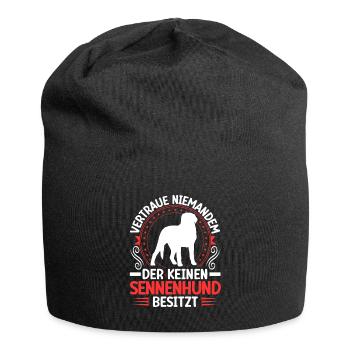 Sennenhund Ich besitze einen Schweizer Sennenhund - Jersey-Beanie - Schwarz - Vorne