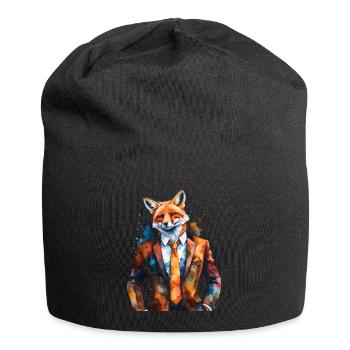 Fuchs Anzug Bunt Tier Design Print - Jersey-Beanie - Schwarz - Vorne