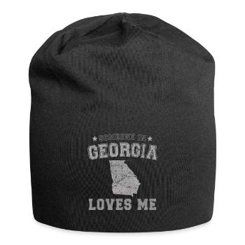 Someone In Georgia Loves Me Grunge - Jersey Beanie - black - Front