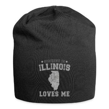 Quelqu’un dans l’Illinois m’aime Grunge - Bonnet en jersey - noir - Devant